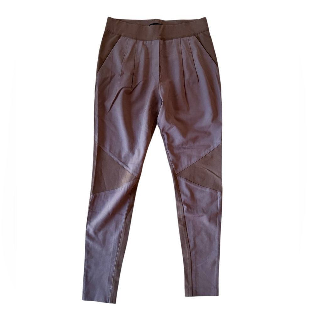 Pinko US 6 Brown Wool Blend Pants Ghost Town Pantalone Legging Trouser Pleats